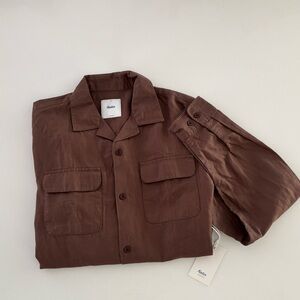 Katin Harland Linen Blend Button Down Shirt Men’s Size Large Brown
